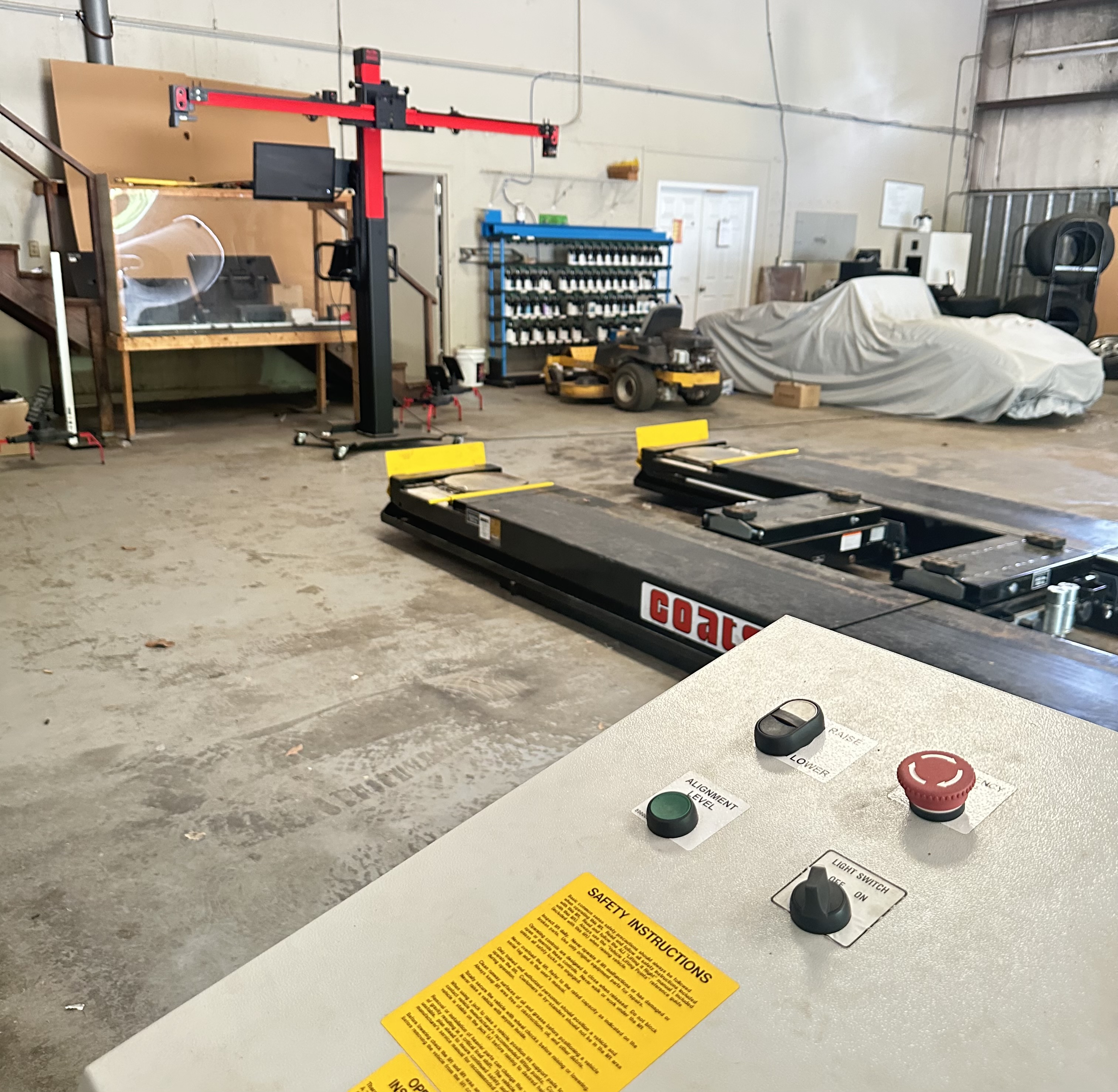 Computerized alignment rack at Snider Auto Care in Americus, GA